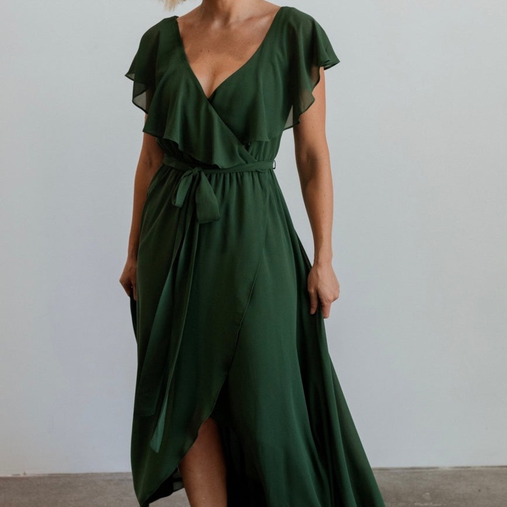 Baltic Born XS Evergreen Ruffle Maxi Dress
